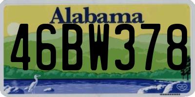 AL license plate 46BW378