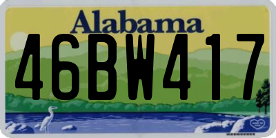 AL license plate 46BW417