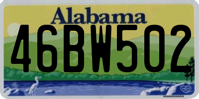 AL license plate 46BW502