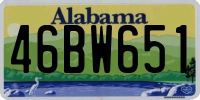 AL license plate 46BW651