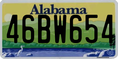 AL license plate 46BW654
