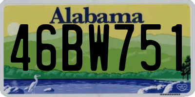 AL license plate 46BW751