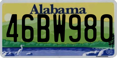 AL license plate 46BW980
