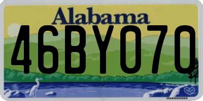 AL license plate 46BY070