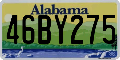AL license plate 46BY275