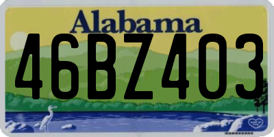 AL license plate 46BZ403