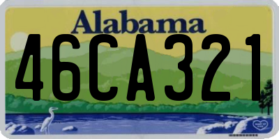 AL license plate 46CA321