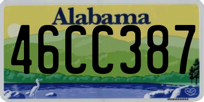 AL license plate 46CC387