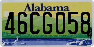 AL license plate 46CG058