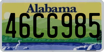 AL license plate 46CG985