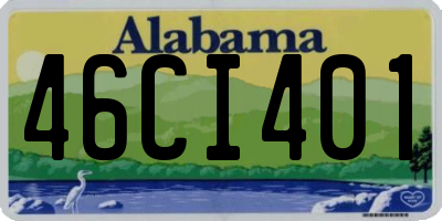 AL license plate 46CI401