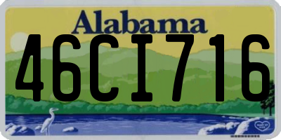 AL license plate 46CI716