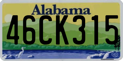 AL license plate 46CK315