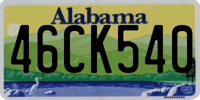 AL license plate 46CK540