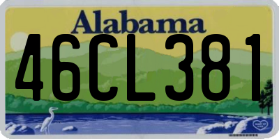 AL license plate 46CL381