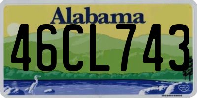 AL license plate 46CL743