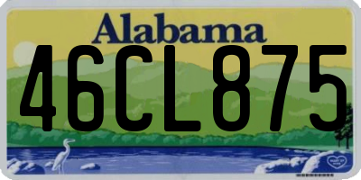 AL license plate 46CL875