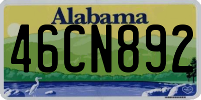 AL license plate 46CN892