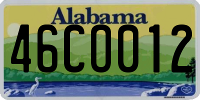 AL license plate 46CO012