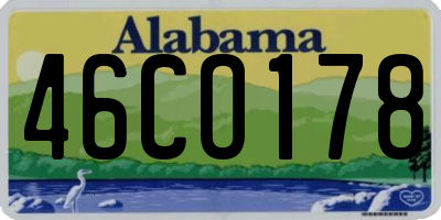AL license plate 46CO178