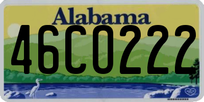 AL license plate 46CO222