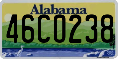 AL license plate 46CO238