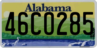 AL license plate 46CO285