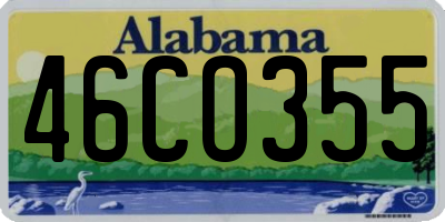 AL license plate 46CO355