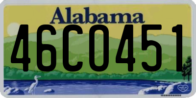 AL license plate 46CO451