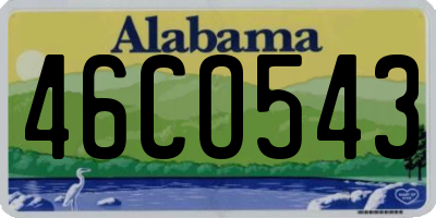 AL license plate 46CO543