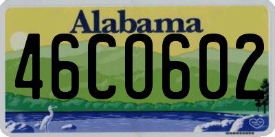 AL license plate 46CO602