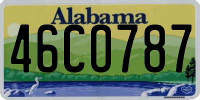 AL license plate 46CO787