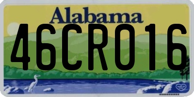 AL license plate 46CR016