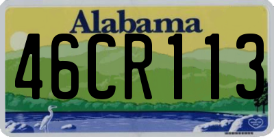 AL license plate 46CR113