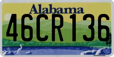 AL license plate 46CR136