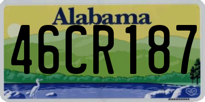 AL license plate 46CR187