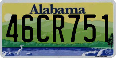AL license plate 46CR751