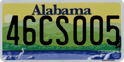 AL license plate 46CS005
