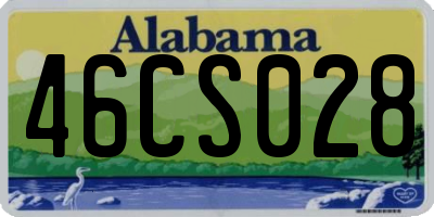 AL license plate 46CS028