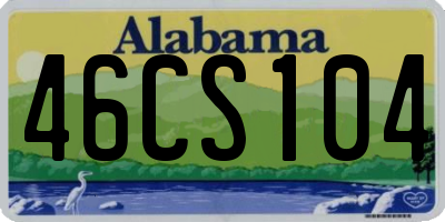 AL license plate 46CS104