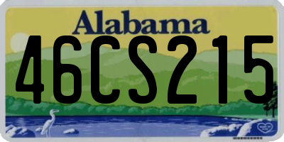 AL license plate 46CS215