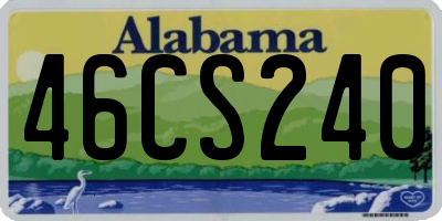 AL license plate 46CS240