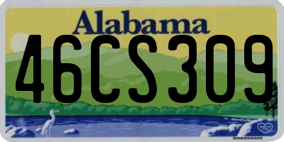AL license plate 46CS309