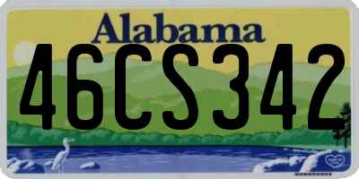 AL license plate 46CS342