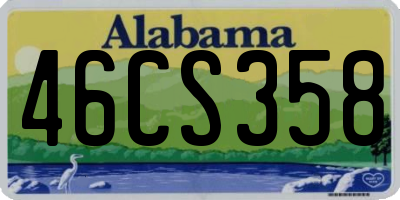 AL license plate 46CS358