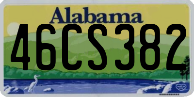 AL license plate 46CS382