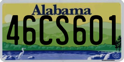 AL license plate 46CS601