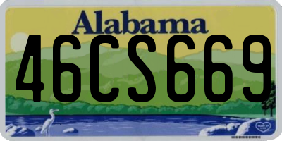 AL license plate 46CS669