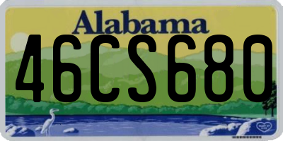 AL license plate 46CS680