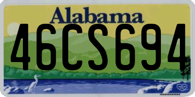 AL license plate 46CS694